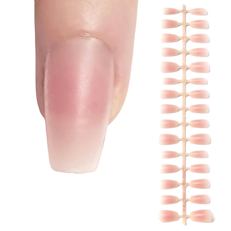30Pcs Blush Press-On Nails – Removable False Nail Tips Set Press-On Nail Set Qst