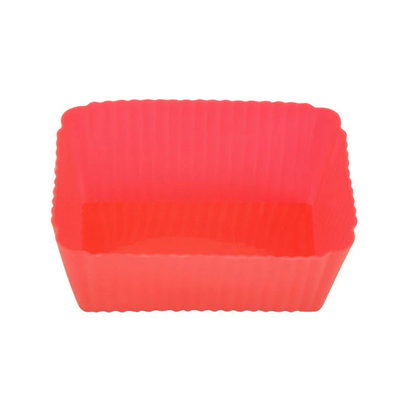 Silicone Cupcake & Muffin Baking Molds – Reusable 5-Pack Silicone Baking Mold Qme Red