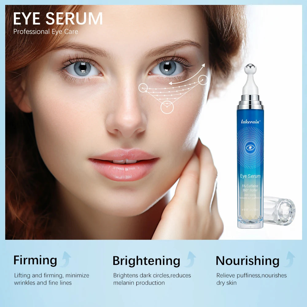 5% Caffeine Eye Serum & Under-Eye Roller – 15ml | Lakerain Caffeine Eye Serum Qst