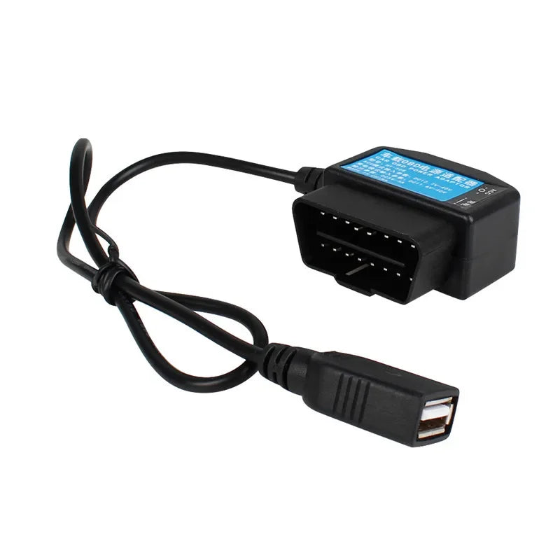 OBD Hardwire Kit 5V 3A USB – 24Hr Dash Cam Parking Monitor OBD Hardwire Kit Qme