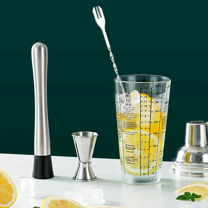 5-Piece Cocktail Shaker Set – Stainless Steel Bartender Kit Cocktail Shaker Set Qst