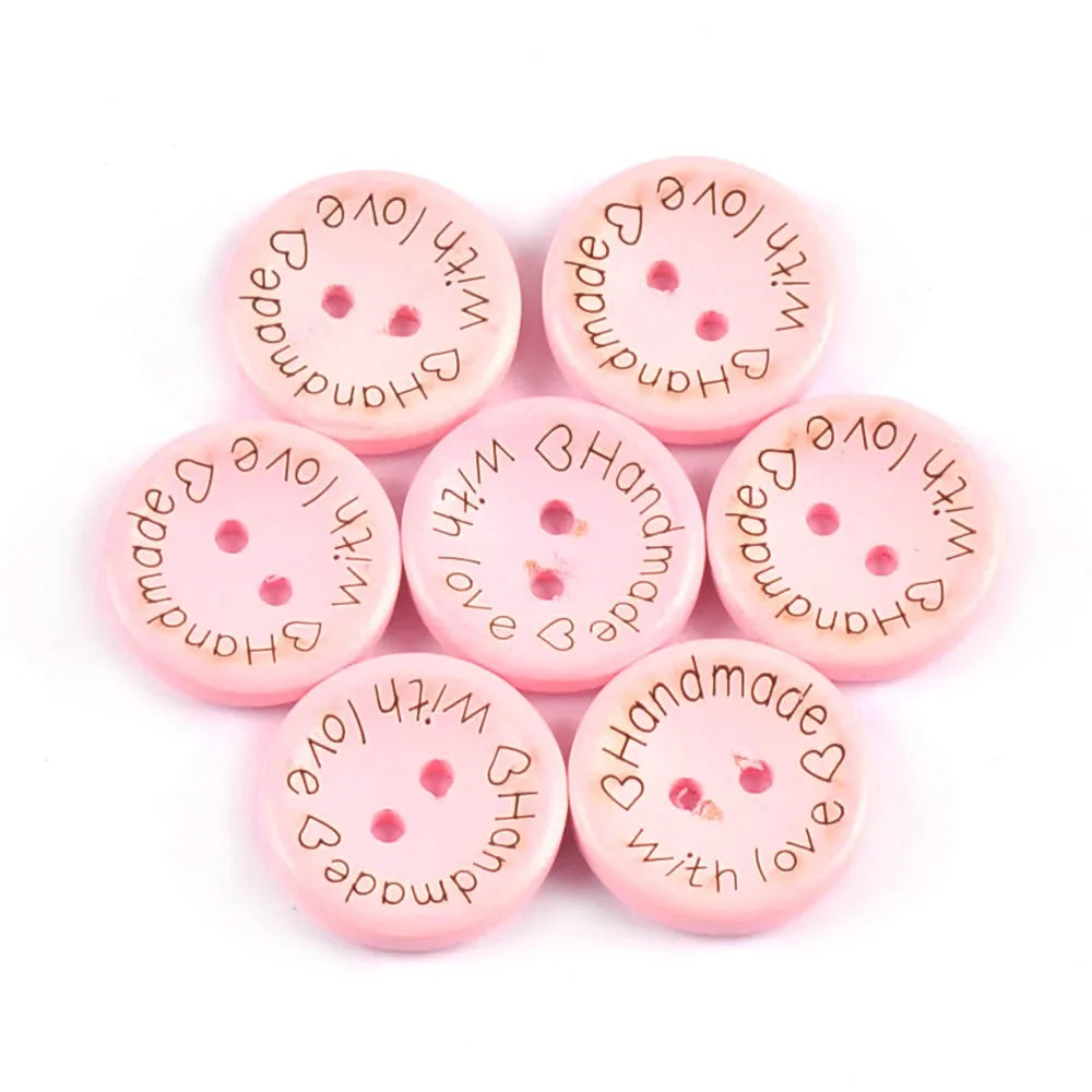 50pcs Colorful Round Flatback Wooden Buttons 20mm Craft Set Wooden Craft Buttons Qme