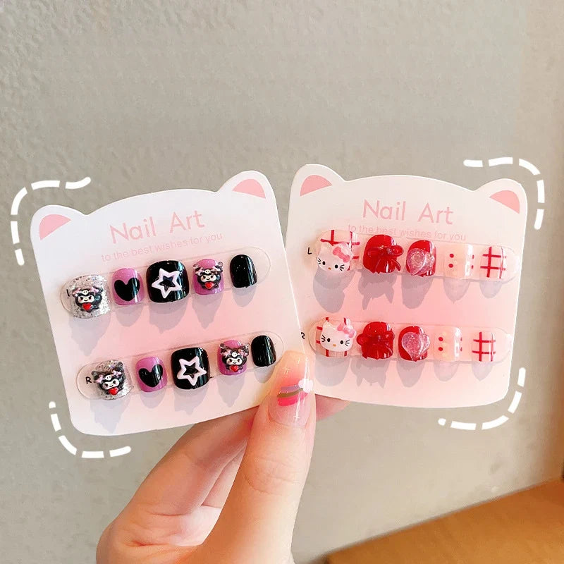 Hello Kitty Kuromi Cartoon Nail Stickers – Safe & Non-Toxic Nail Art Stickers Qme