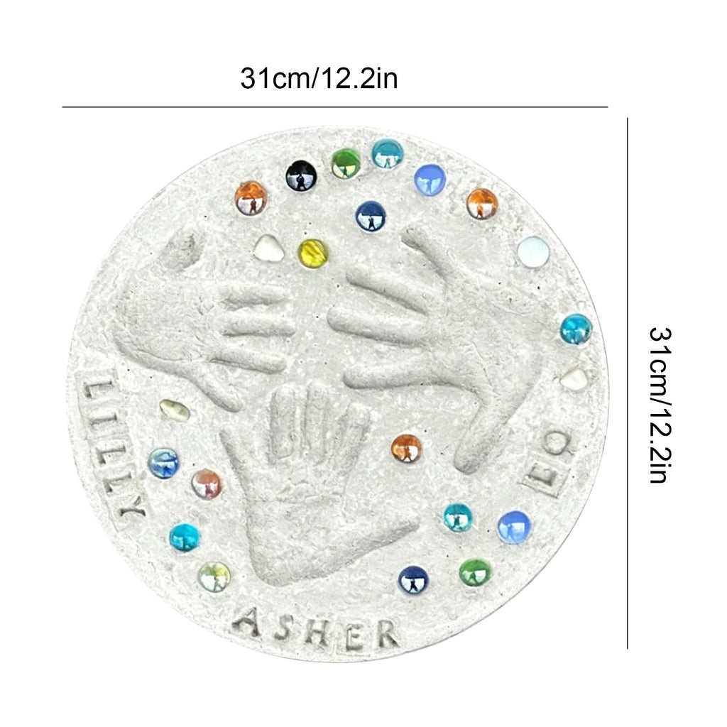 Large DIY Handprint Stepping Stone Kit – Family Keepsake Craft DIY Craft Kit Qme Three Person