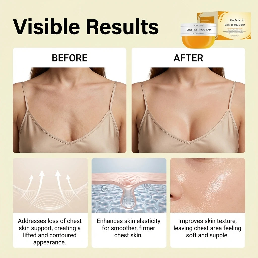 OceAura Chest & Décolletage Firming Cream 80g | Hydrating Body Firming Cream Qst