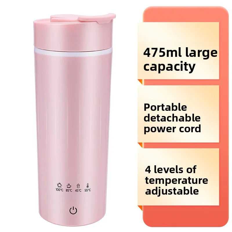 HAOYUNMA 220V Portable Mini Electric Kettle Auto Keep Warm Electric Travel Kettle Qst Neutral Pink US