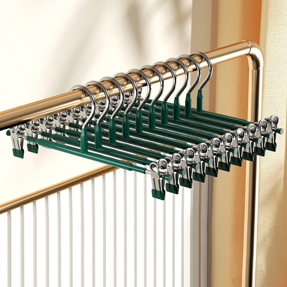 Adjustable Metal Hanger Clips – Non-Slip Space-Saving Organizer Hanger Clips Qme