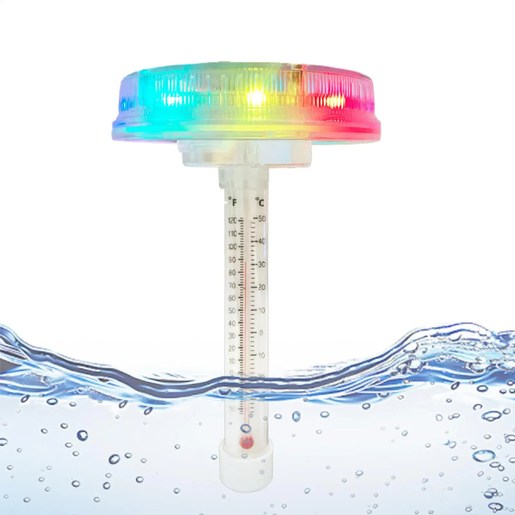 Solar-Powered Floating Pool Thermometer with LED Display Pool Thermometer Qme