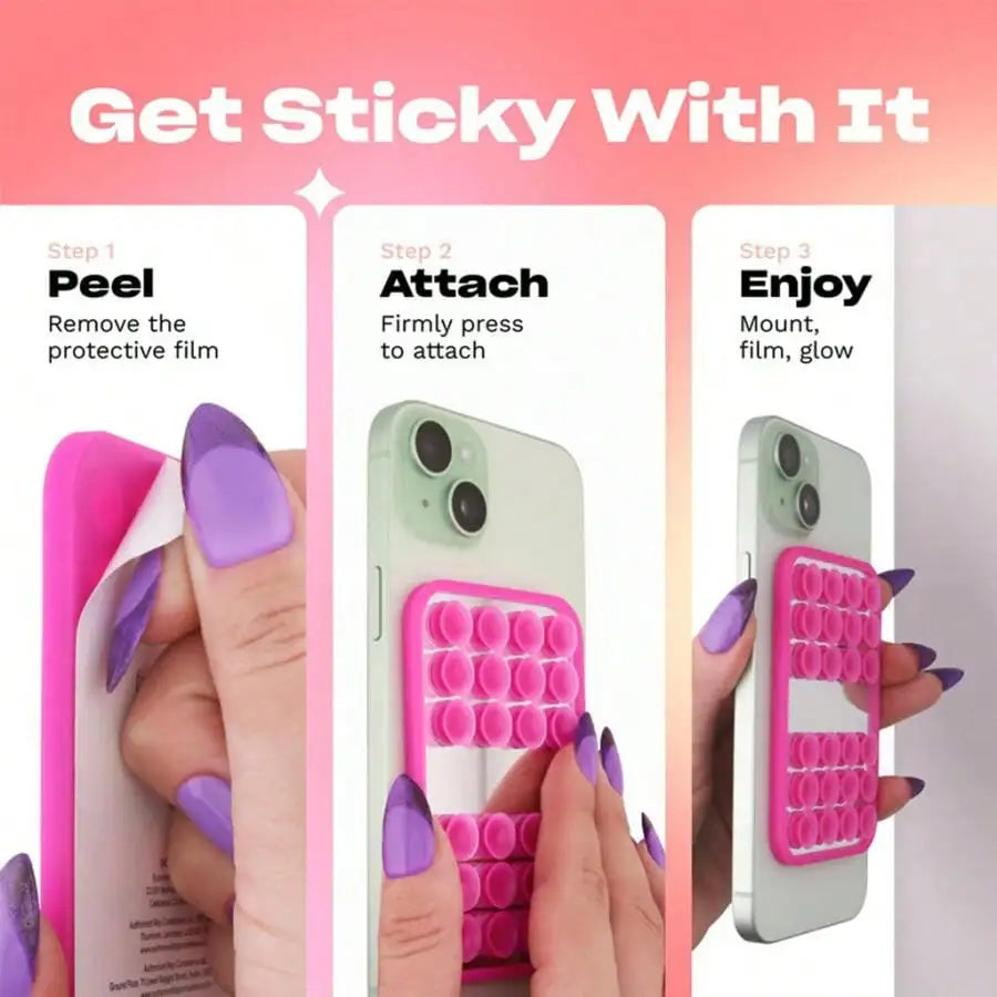 24 Suction Cup Silicone Phone Holder – Mirror Mount Stand Silicone Phone Stand Qme