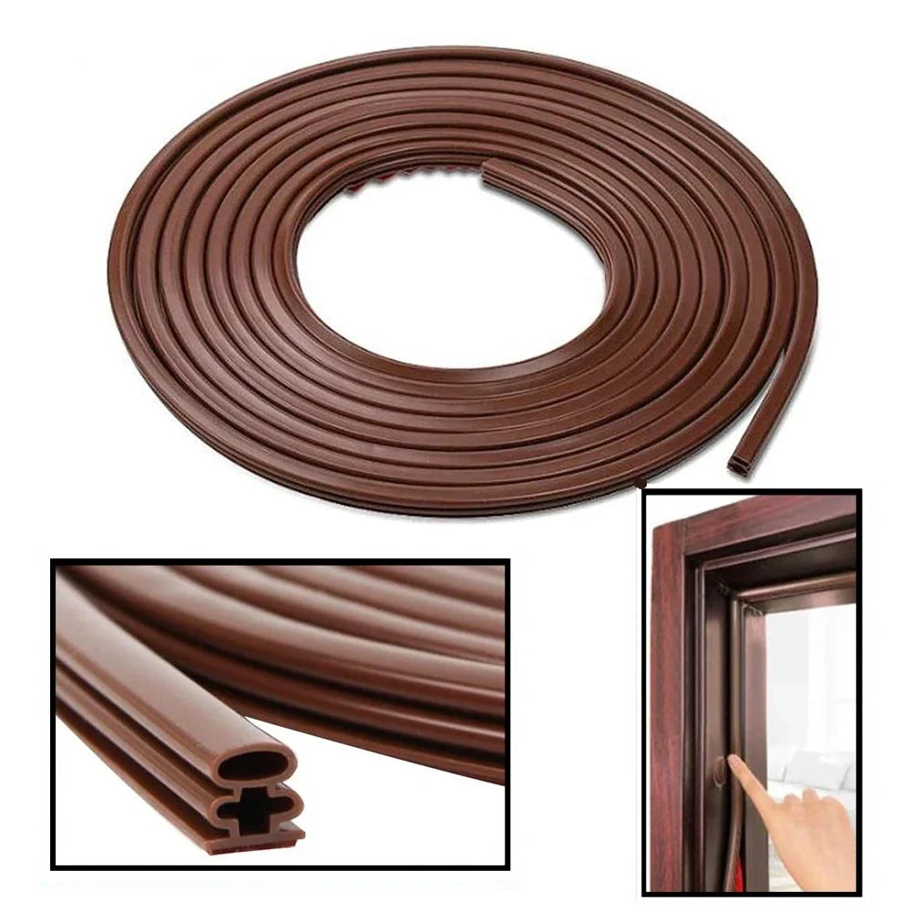 6M Silicone Self-Adhesive Door & Window Sealing Strip Weatherstrip Seal Qme