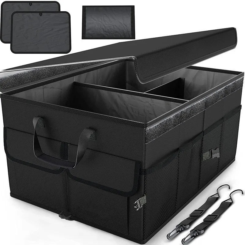 Qme Large Foldable Oxford Car Trunk Organizer Storage Box Car Trunk Organizer Qme Black