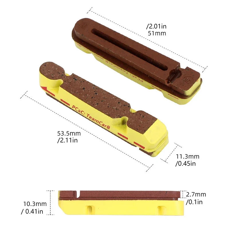 Carbon Brake Pads Road & Folding Bike V-Brake Caliper Shoes Bicycle Brake Pads Qme