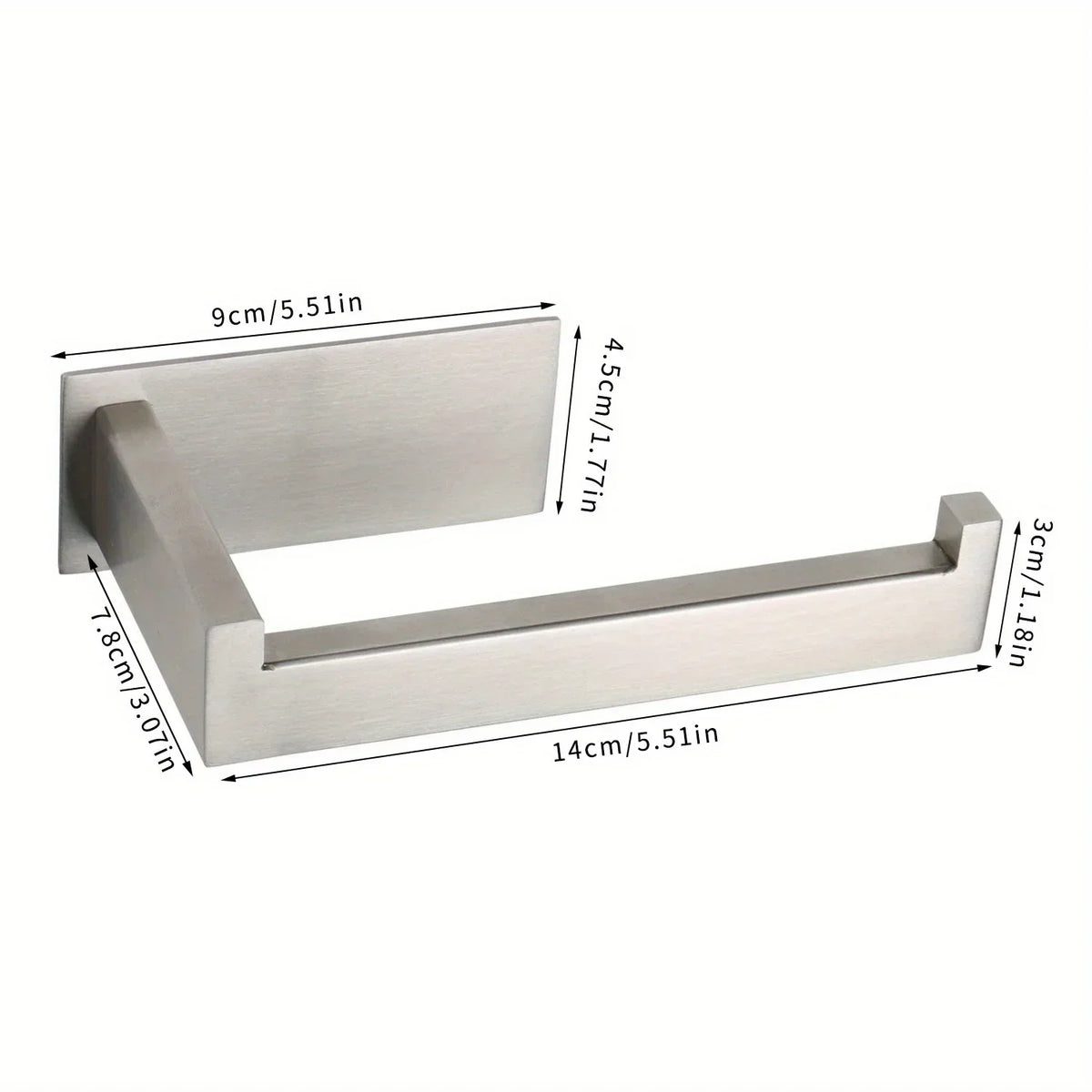 Self-Adhesive Wall-Mounted Square Toilet Paper Holder – Steel Toilet Paper Holder Qme