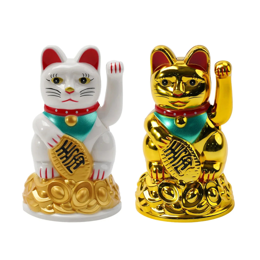 Maneki Neko Lucky Cat Figurine | Waving Fortune Cat Decor Lucky Cat Figurine Qme