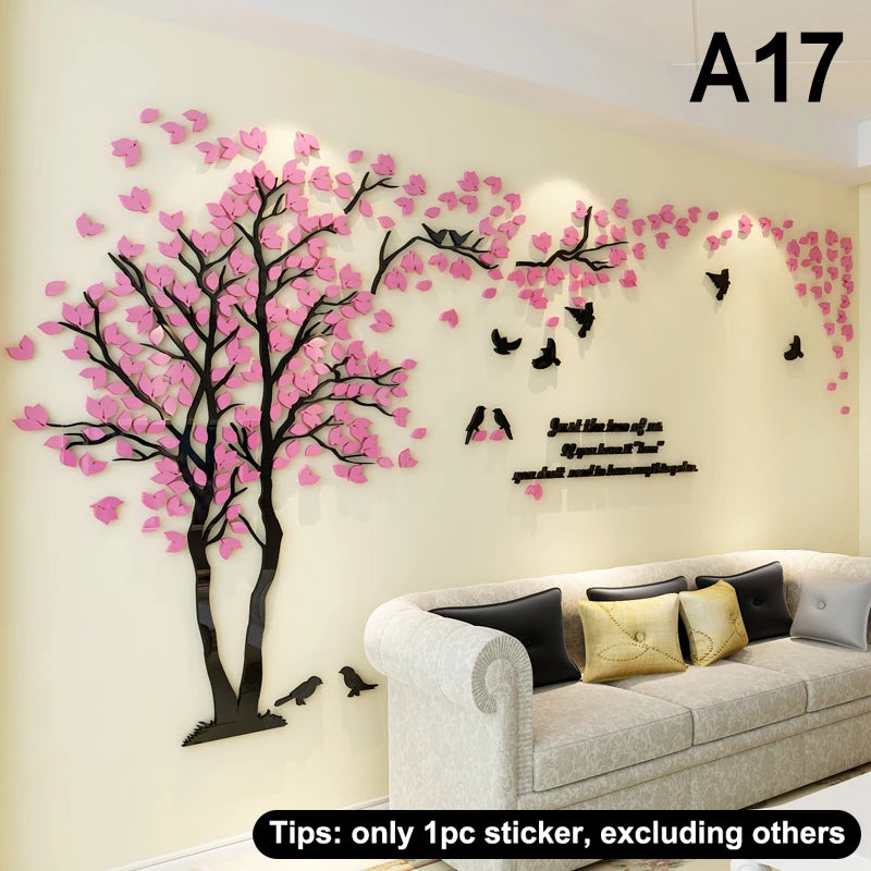 3D Acrylic Tree Wall Stickers – Self-Adhesive Wall Decal Wall Decal Sticker Qst A17