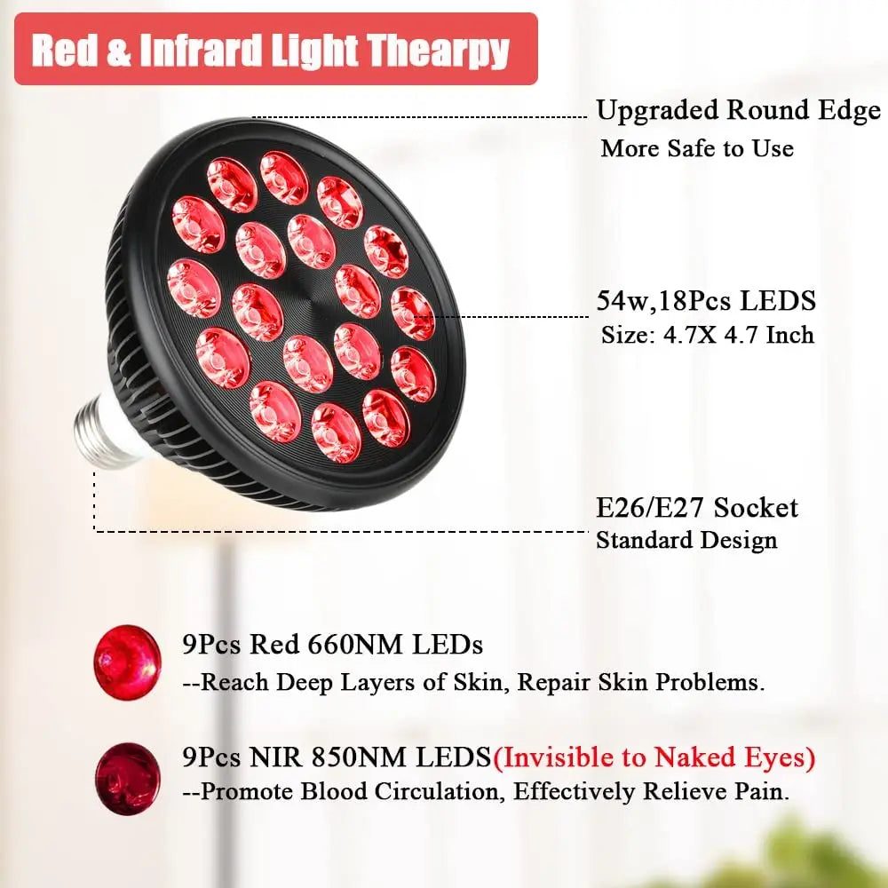 ZONGKUNG 54W Red & Infrared Light Therapy Device 660nm 850nm Light Therapy Device Qst