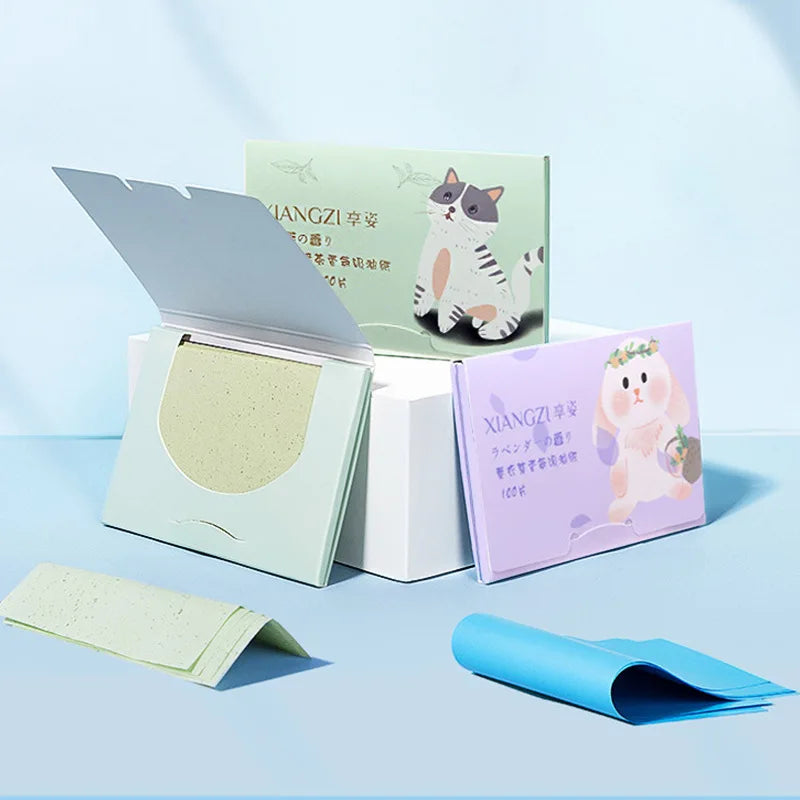 100-Count Portable Face Oil Blotting Papers | Matte Finish Oil Blotting Papers Qme