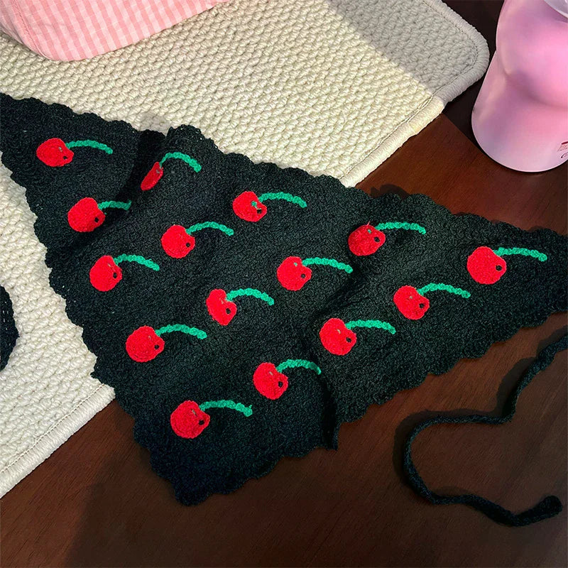 Handmade Crochet Triangle Headband – Strawberry Hair Scarf Crochet Hair Headband Qst