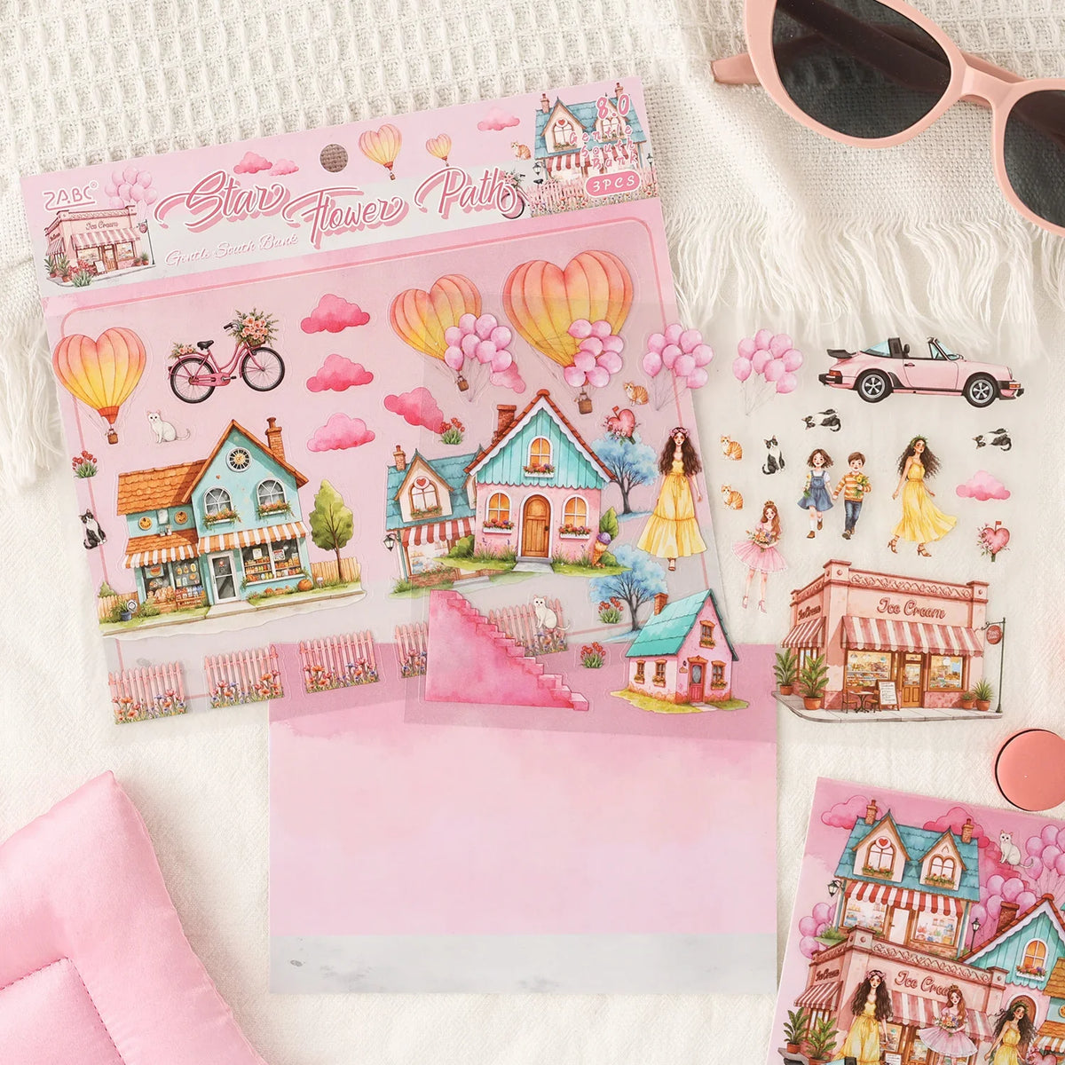 Seaside Castle Miniature Stickers – DIY Scrapbook & Journal Decor Decorative Stickers Qme