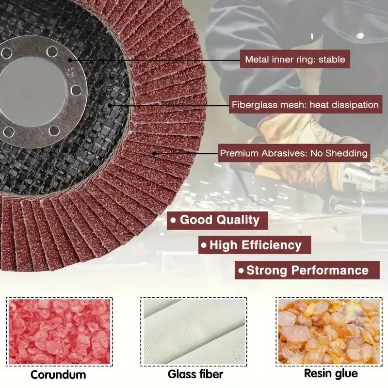 Zirconia Wing Blade Flap Disc 40-120 Grit 7/8" Grinding Wheel Flap Grinding Disc Qme