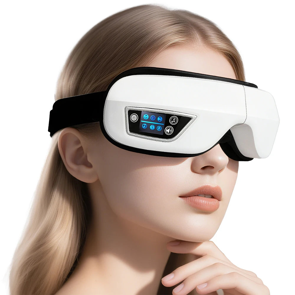 6D Smart Eye Massager – Bluetooth Airbag Vibration Mask Eye Massager Mask Qst
