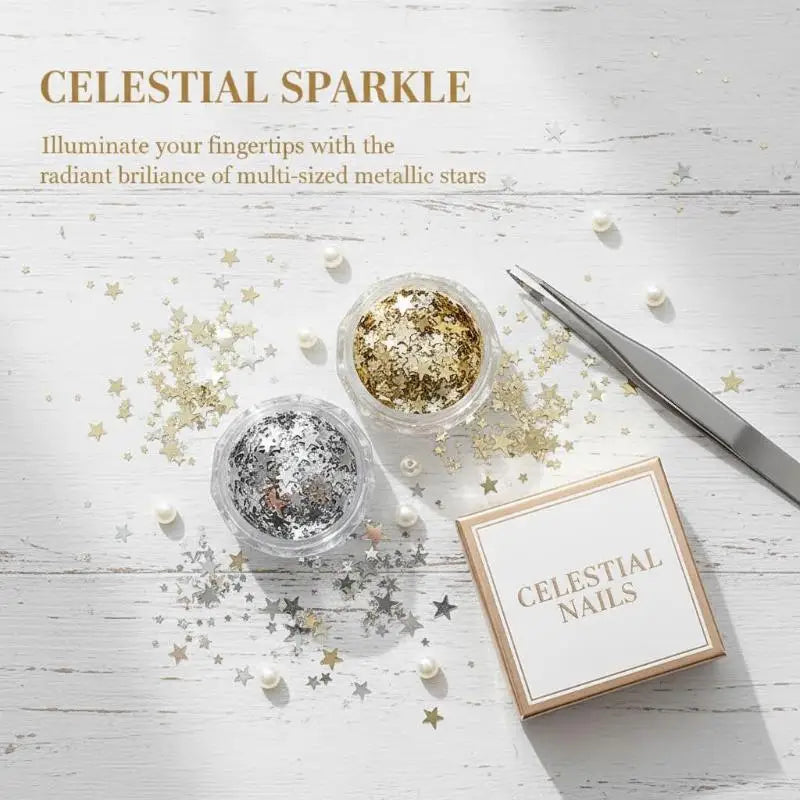 Sparkling Star Pentagram Nail Glitter – DIY Salon Nail Art Nail Art Glitter Qme