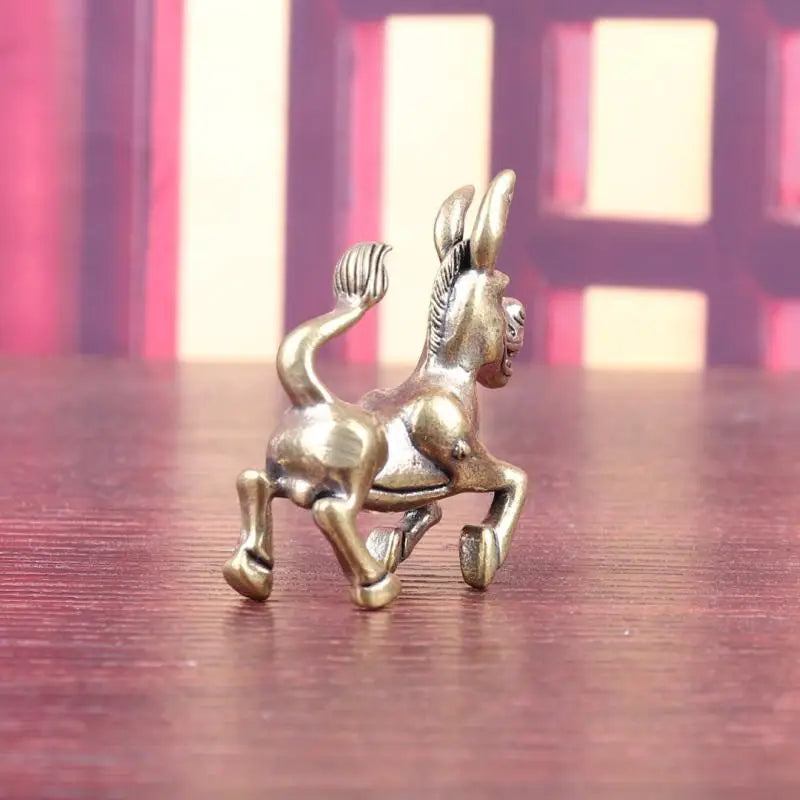 Brass Donkey Desktop Statue – Bronze Resin Figurine Ornament Desktop Figurine Qst
