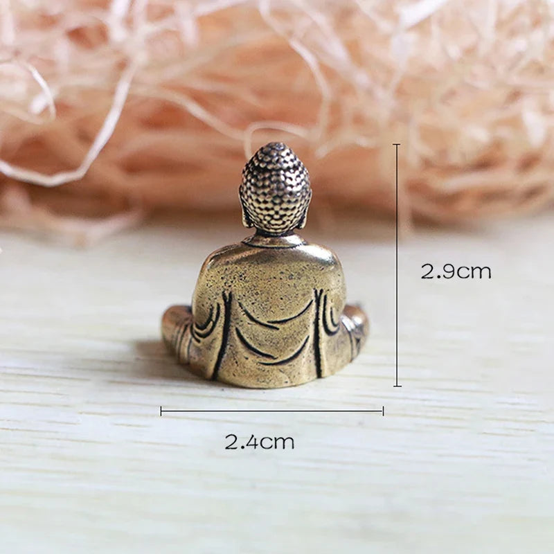 Pure Brass Shakyamuni Buddha Miniature Figurine | Home Decor Buddha Figurine Qme