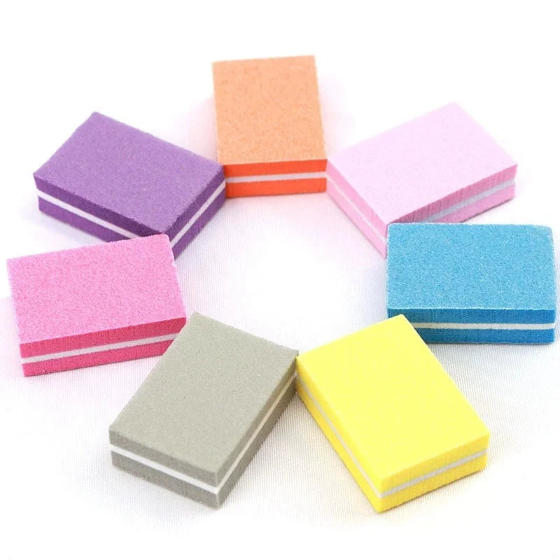 Double-Sided Mini Nail File Buffer Blocks – Colorful Sponge Nail Buffer Block Qme