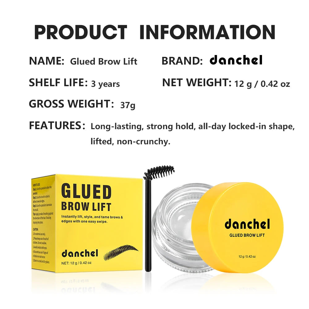 DANCHEL Brow Laminating Gel 24H Hold | Matte Eyebrow Styling Eyebrow Styling Gel Qst
