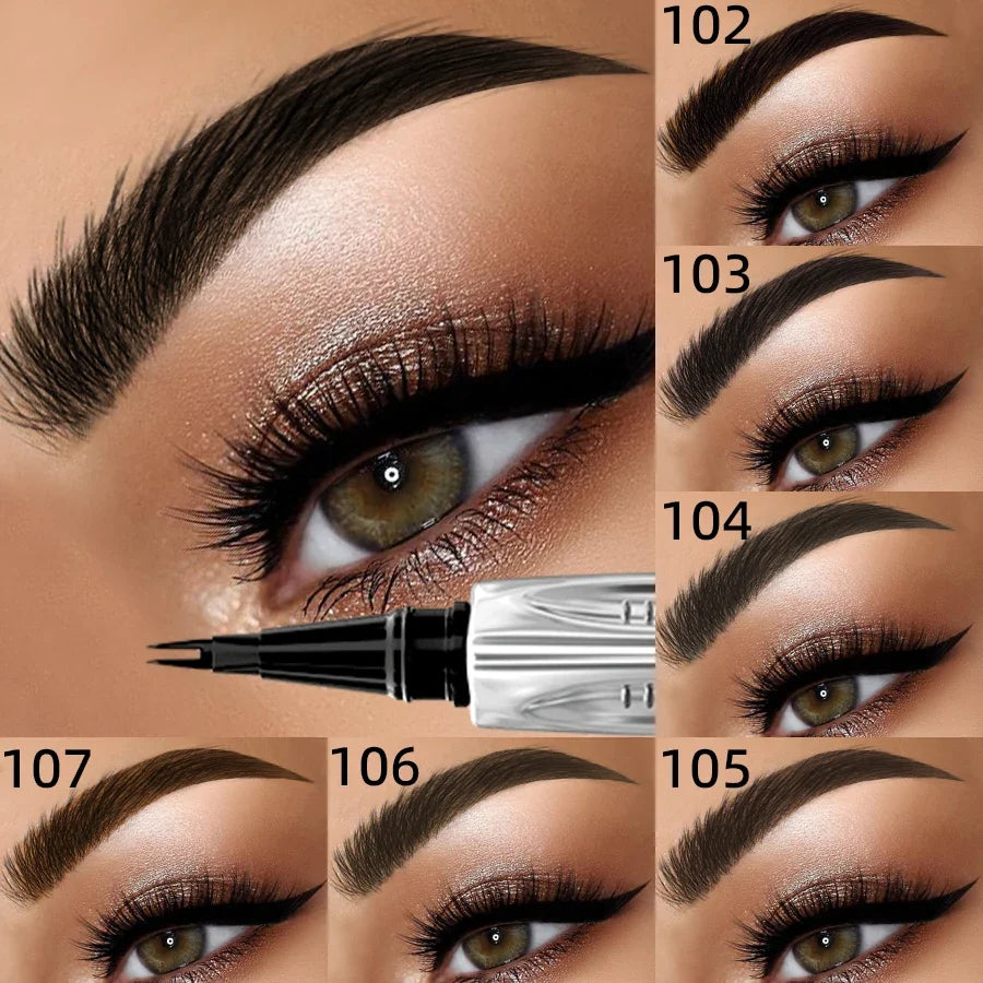 Qme 2-Fork Microblading Eyebrow Pencil – 8 Colors, Smudge-Proof Microblading Eyebrow Pen Qme