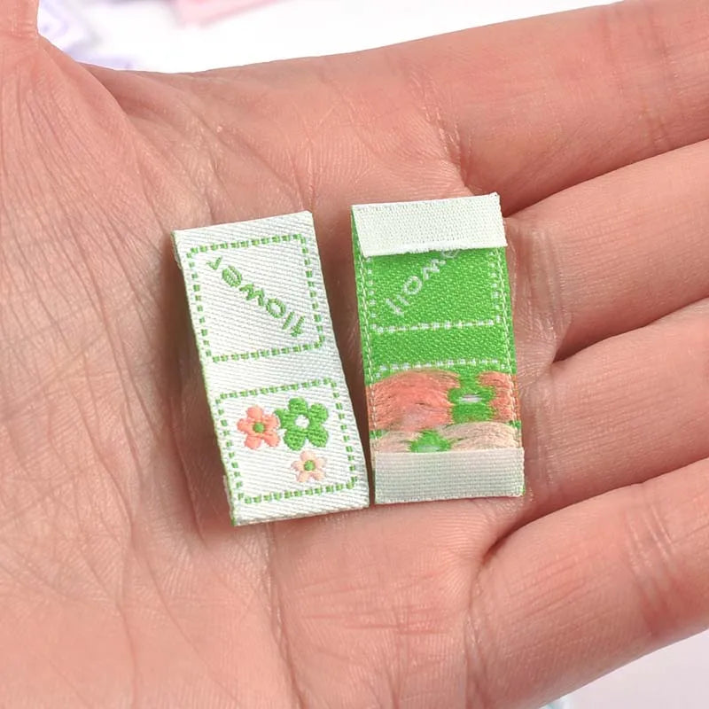 Mini Flower Embroidery Labels for DIY Sewing & Crafts – 50pcs Embroidery Sewing Labels Qme