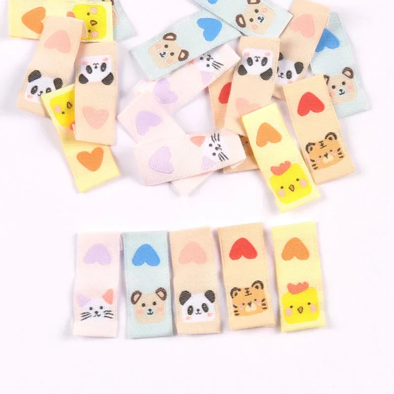Animal Print Washable Sewing Care Labels – Tiger Chick Panda 50pcs Sewing Care Labels Qme