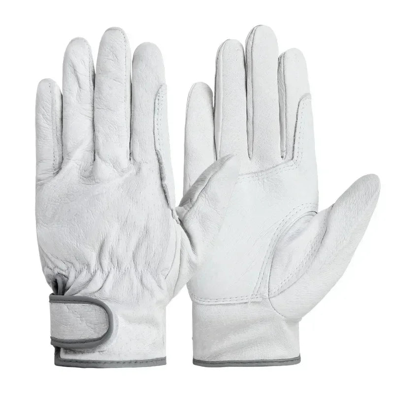 Sheepskin Leather Work Gloves – Welding, Garden & Safety Leather Work Gloves Qme