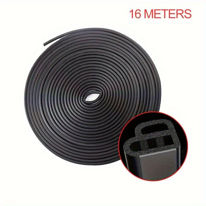 Car Door Rubber Seal Strip L-Type Double Layer Weatherstrip Door Seal Weatherstrip Qme 16Meters
