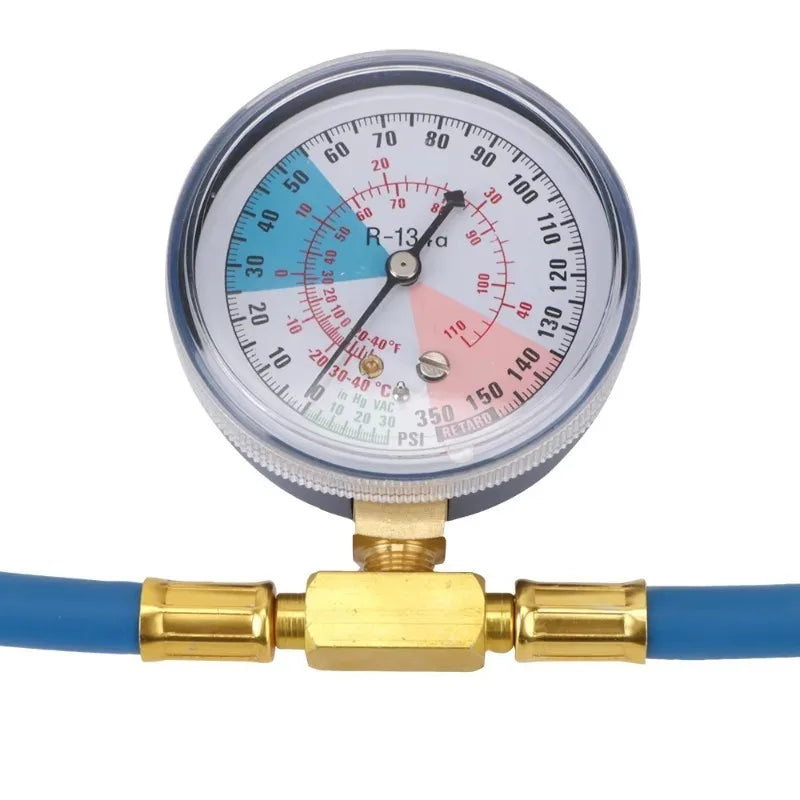R134A Refrigerant Recharge Hose with Pressure Gauge | Qme AC Recharge Tool Qme