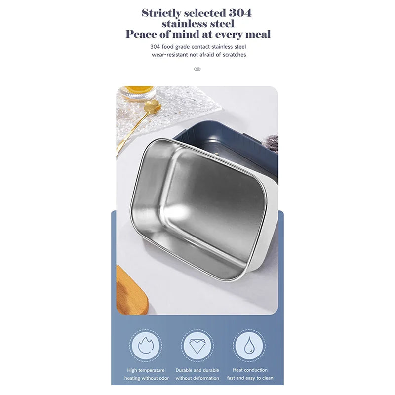 MiLESEEY Electric Heated Lunch Box – Stainless Steel & Insulated Bag Electric Lunch Box Qst