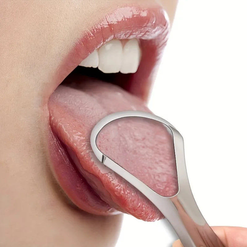 Reusable Stainless Steel Tongue Scraper – Fresh Breath Tool Tongue Scraper Qme