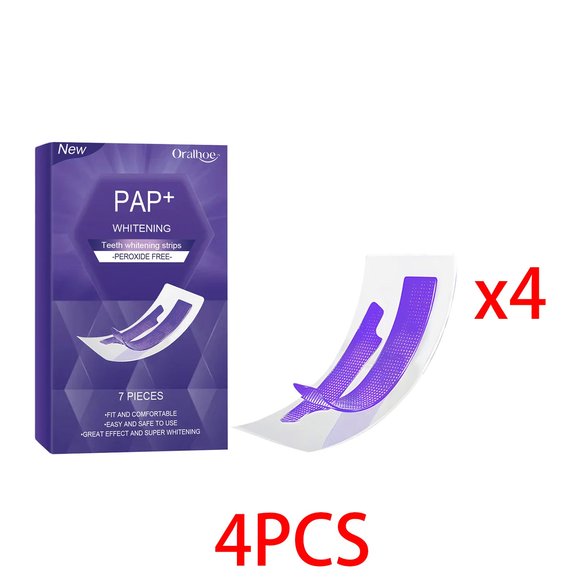 Purple Teeth Brightening Strips – Stain Removing Dental Patches Teeth Brightening Strips Qst 4PCS