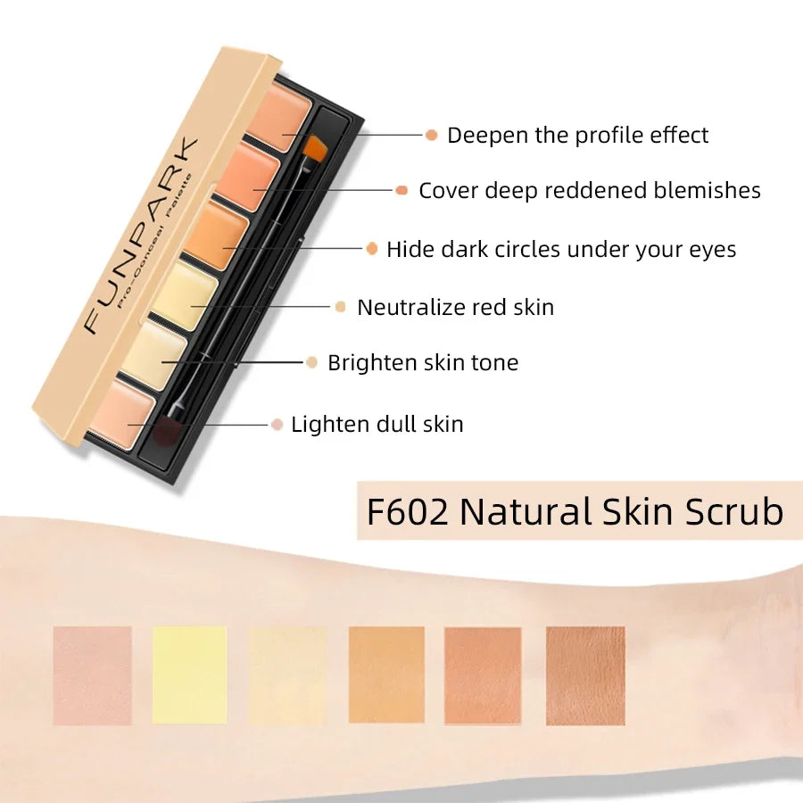 6-Color Concealer Blush Highlight Contour Cream Palette Cream Makeup Palette Qme