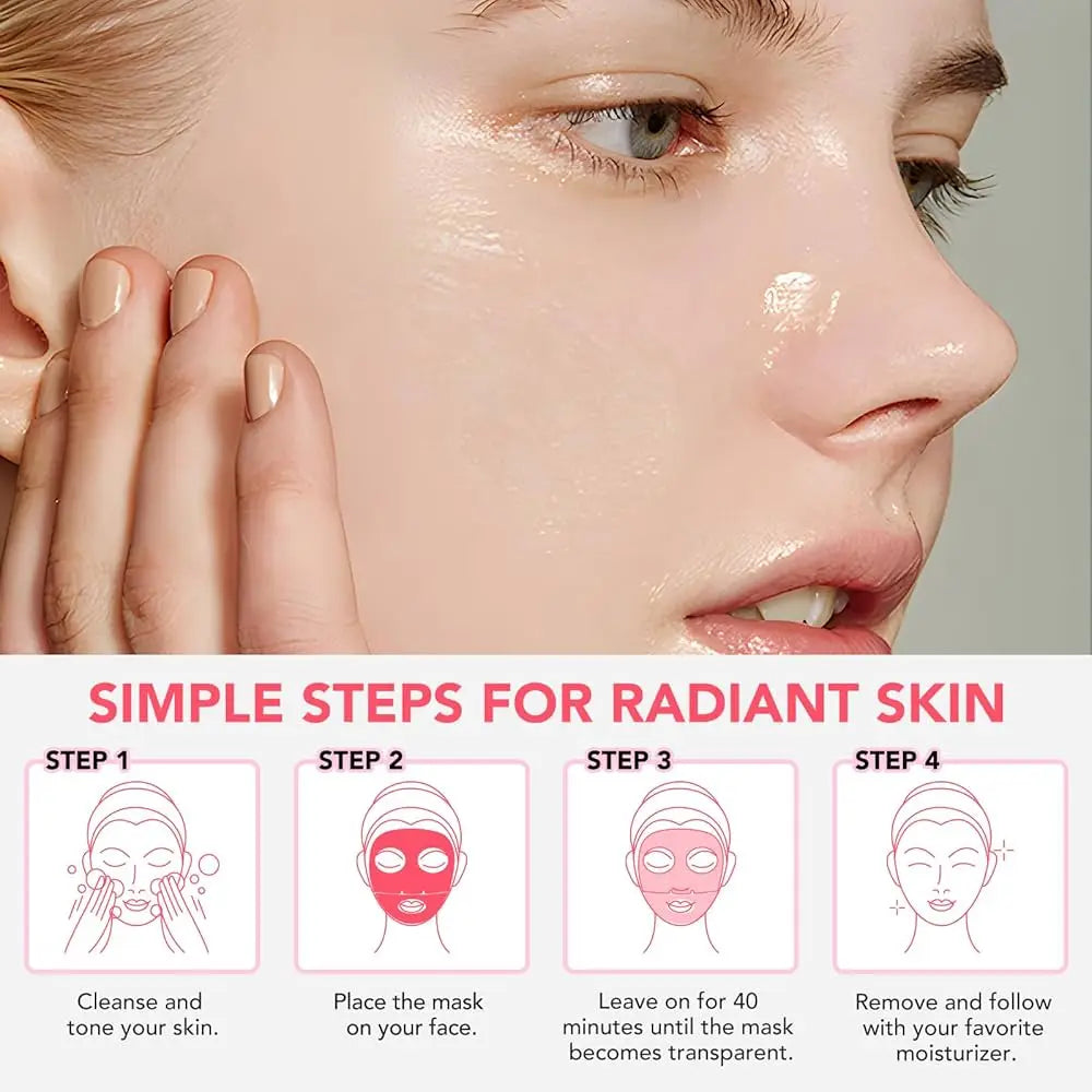 PDRN Collagen Face Mask – Moisturizing Glass Glow Skin Collagen Sheet Mask Qme