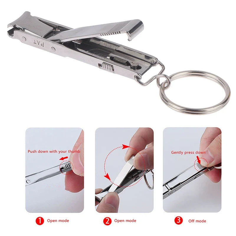 Ultra-Thin Collapsible Stainless Steel Nail Clippers | Travel Nail Clippers Qme