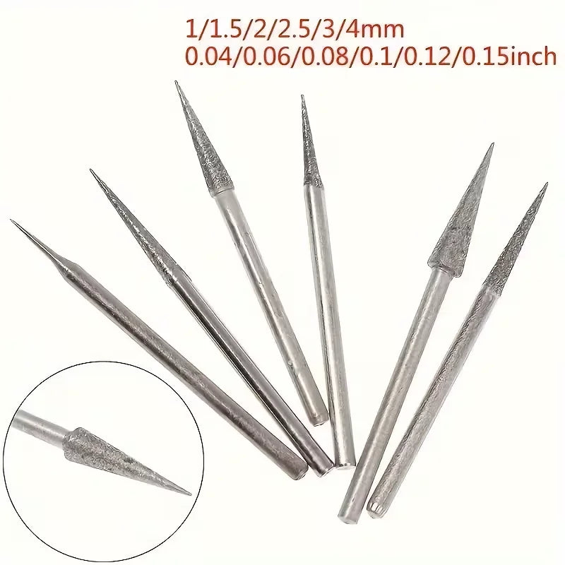6-Piece Diamond Needle Burr Grinding Heads | Engraving Set Rotary Burr Set Qme 6pcs