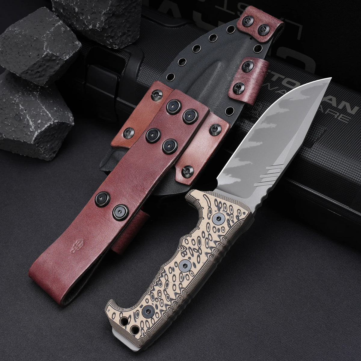 Outdoor Fixed Blade Camping Knife – Portable Steel Multi-Knife Fixed Blade Knife Qst