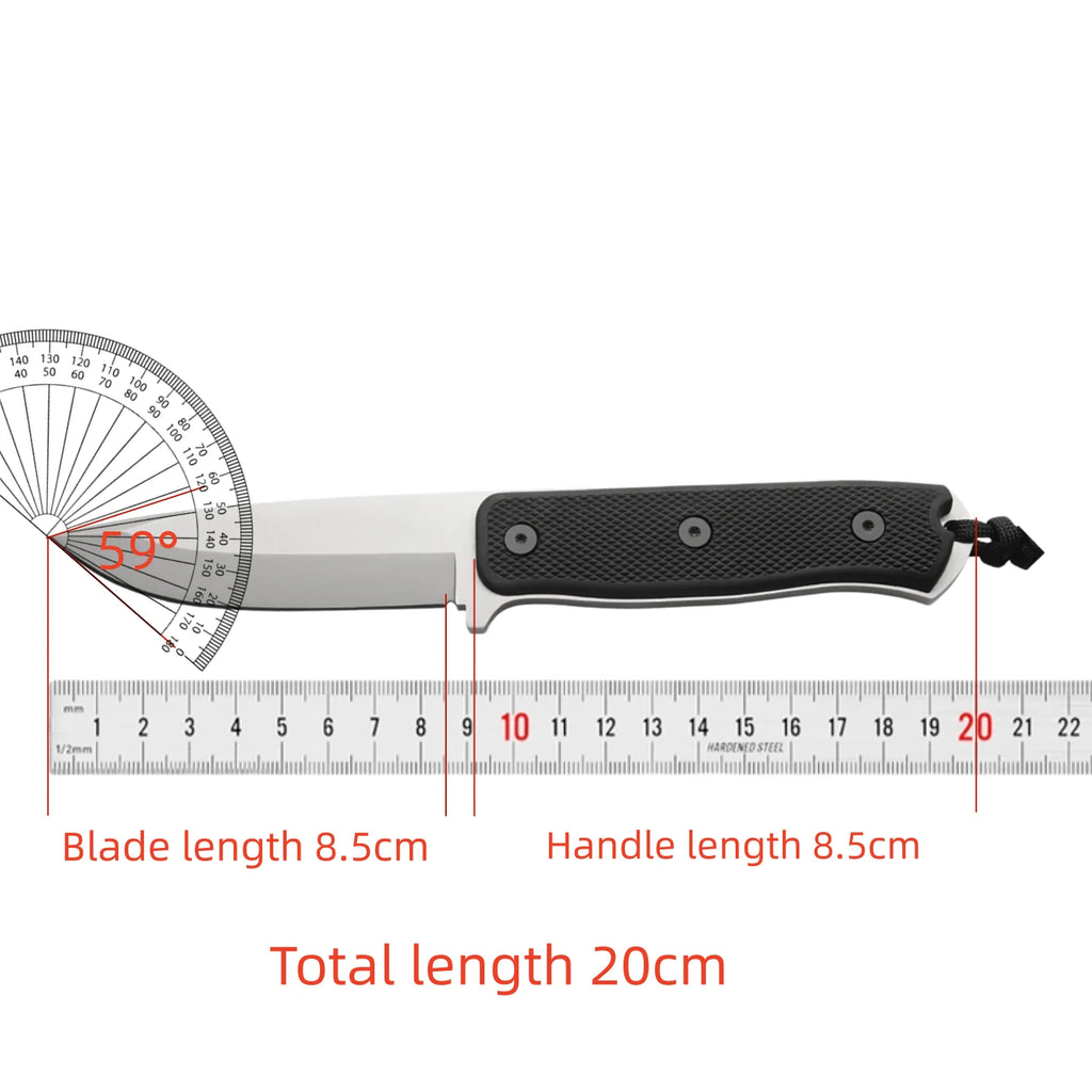 HUANGFU Fixed Blade Camping Knife – Stainless Steel & Sheath Fixed Blade Knife Qst