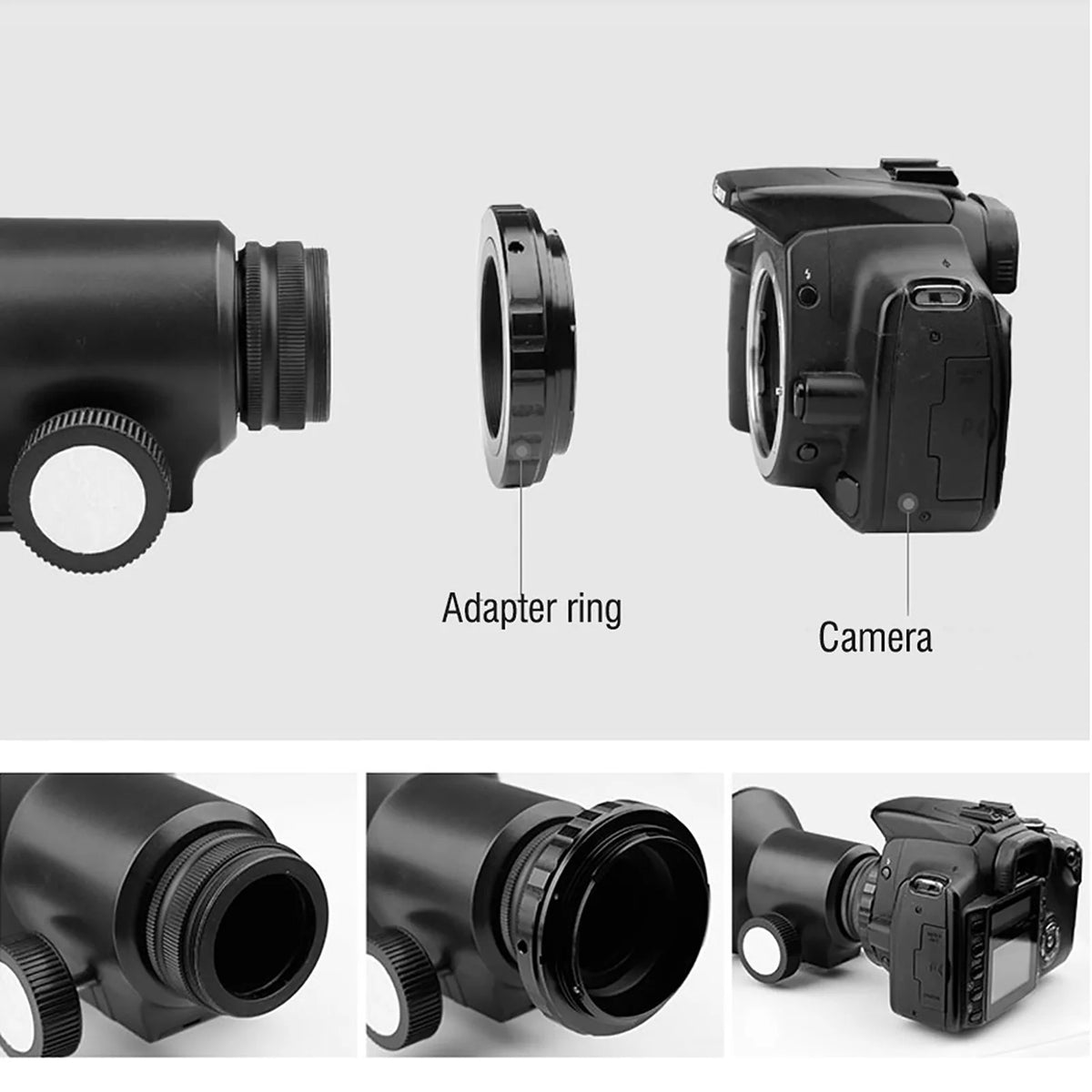T2/T Mount Aluminum Lens Adapter for Canon EOS EF DSLR Camera Lens Adapter Qst