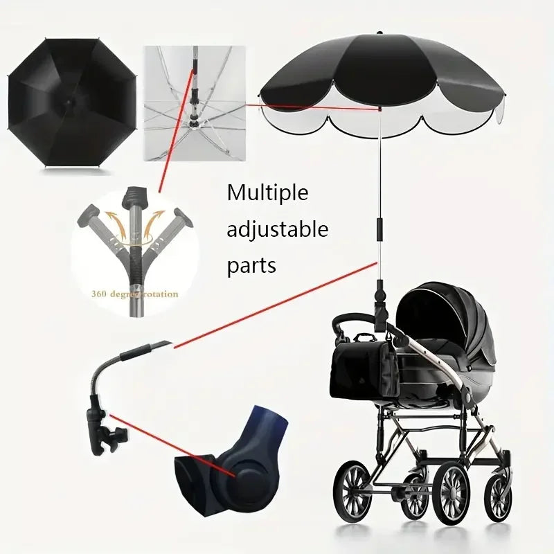 Universal Baby Stroller Umbrella UV Sun Shade Parasol Stroller Sun Shade Qst