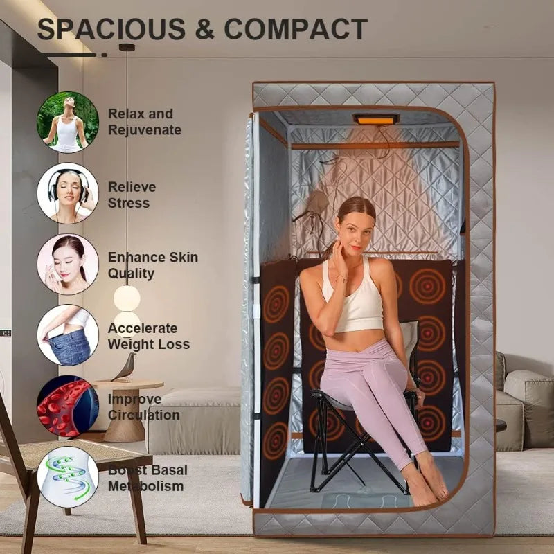 SMARTMAK Portable Infrared Sauna with Red Light | Home Spa Portable Infrared Sauna Qst