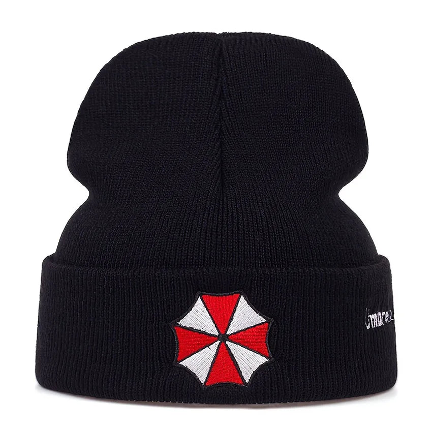 Knitted Beanie Cap – Embroidered Folded Brim Winter Ski Hat Knitted Beanie Hat Qst