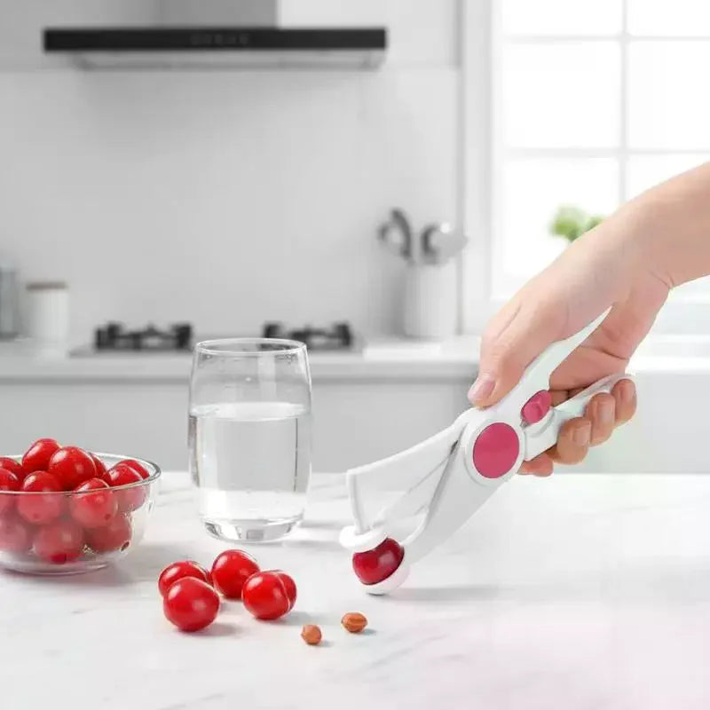Cherry Pitter Tool – BPA-Free, Non-Slip Handle, One-Press Pit Cherry Pitter Tool Qme